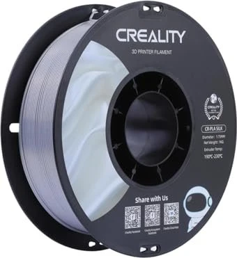 Creality CR-Silk PLA Filament Silber, 3D-Filament (1 kg, 1,75 mm, auf Rolle)