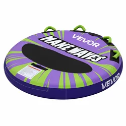 VEVOR Towable Tube für Boote, Wassersport-Schleppreifen für 2 Personen, bis 154 kg Tragfähigkeit, mit Antirutschpolstern, Nylonhülle, Gepolsterten Griffen und Sicherheitsventil, für Seen, Flüsse, Lila