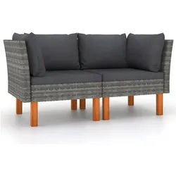 vidaXL, Gartenlounge, Emmy (Sofa-Eckteil (Armlehne links) + Sofa-Eckteil (Armlehne rechts))