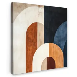 LEINWANDBILD Abstrakt - Formen - Dunkelblau Deko Wohnzimmer 20x20 cm