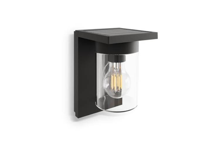 CALEX Asti Solar Außenwandleuchte, Gartenbeleuchtung, Solarbetrieben, Bewegungsmelder, Wasserdicht, Schwarz, Aluminium