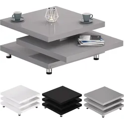 Couchtisch New York Grau 72x72cm verstellbar