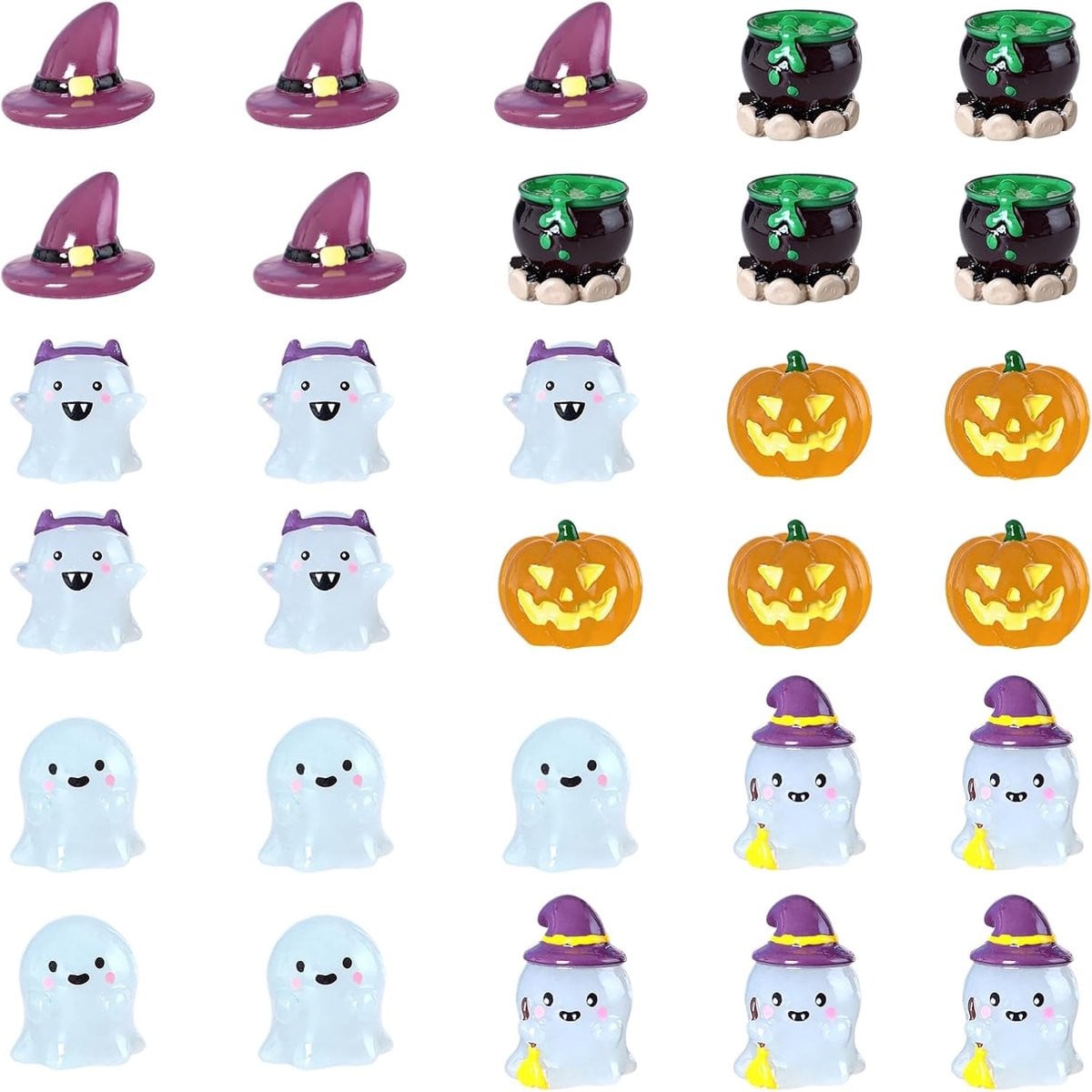 Luminous Ghost Figuren Set van 30 Stuks, Miniatuur Geesten voor Halloween Decoratie en Verzameling
