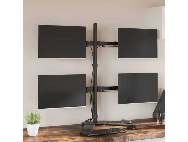 vidaXL Monitorhalterung Schwarz Stahl VESA 75/100 mm