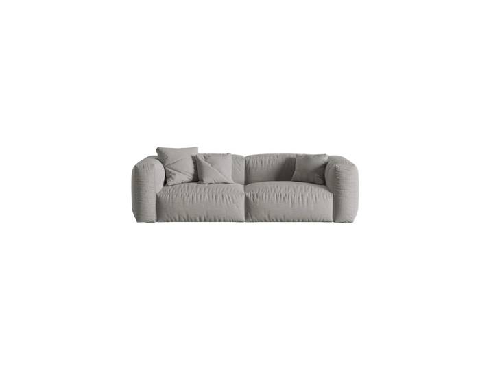 Modulares 3-Sitzer Design Sofa „Martina“ Strukturstoff Hellgrau Micadoni
