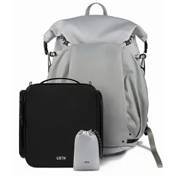 Urth Helios Outdoor Backpack 40L Stone + Core Camera Cube M + Stratus Rain Cover