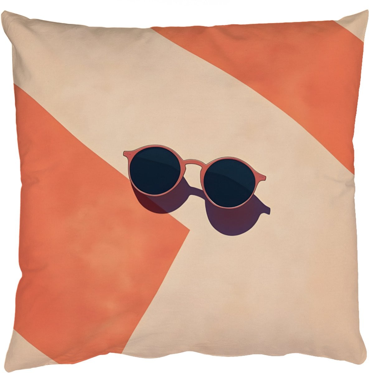 PillowMonkey Sierkussen Minimalistisch Zonnebril Schaduw Oranje 60x60 cm