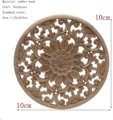 Uplift Picks Natural Floral Wood Carved Applique Decorative Trim For Furniture And Wall Decor 18