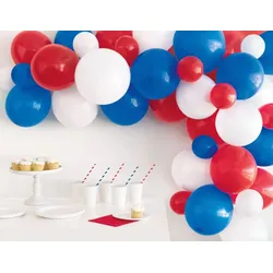Luftballongirlande blau weiß rot Ballongirlande