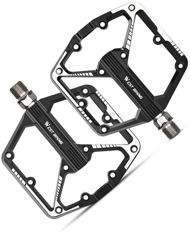 INF Aluminiumlegierung Mountainbike-Pedale (1 Paar) mit Molybdänstahlachse und DU-Lager, breite Plattform 12.6cm x 10.3cm