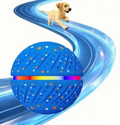 United Smart Automatic Dog Toy Ball LED Interactive Pet Toy Ball For Dog Training blue