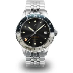 ABOUT VINTAGE - 1982 GMT WELTREISENDER - steel - dark blue - off white / 41 MM