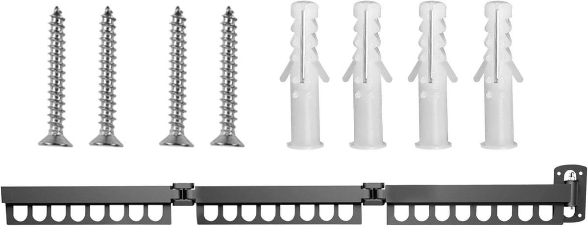 Wandmontage Droogrek - Opvouwbaar Wasrek - Zilver