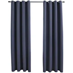 vidaXL Verdunkelungsvorhänge mit Metallösen 2 Stk. Anthrazit 140x175cm