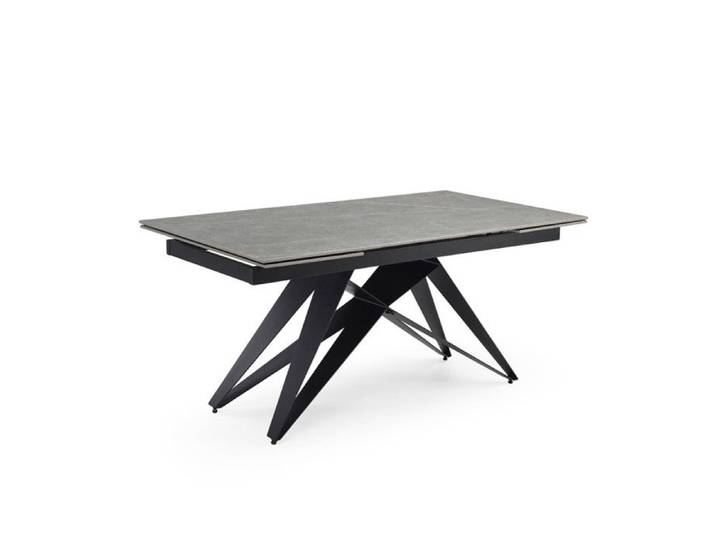 Table extensible 180/260 cm céramique gris marbré pied géométrique - ARIZONA 03 Meubletmoi