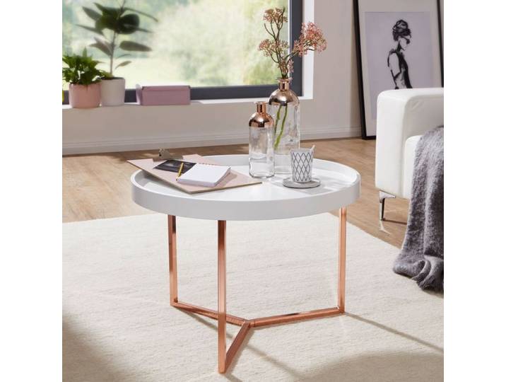 WOHNLING table basse table EVA table basse cuivre WOHNLING rond table table d'appoint rétro