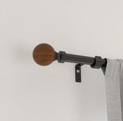 Acroma Adjustable Single Curtain Rod with Globe Ball Finial