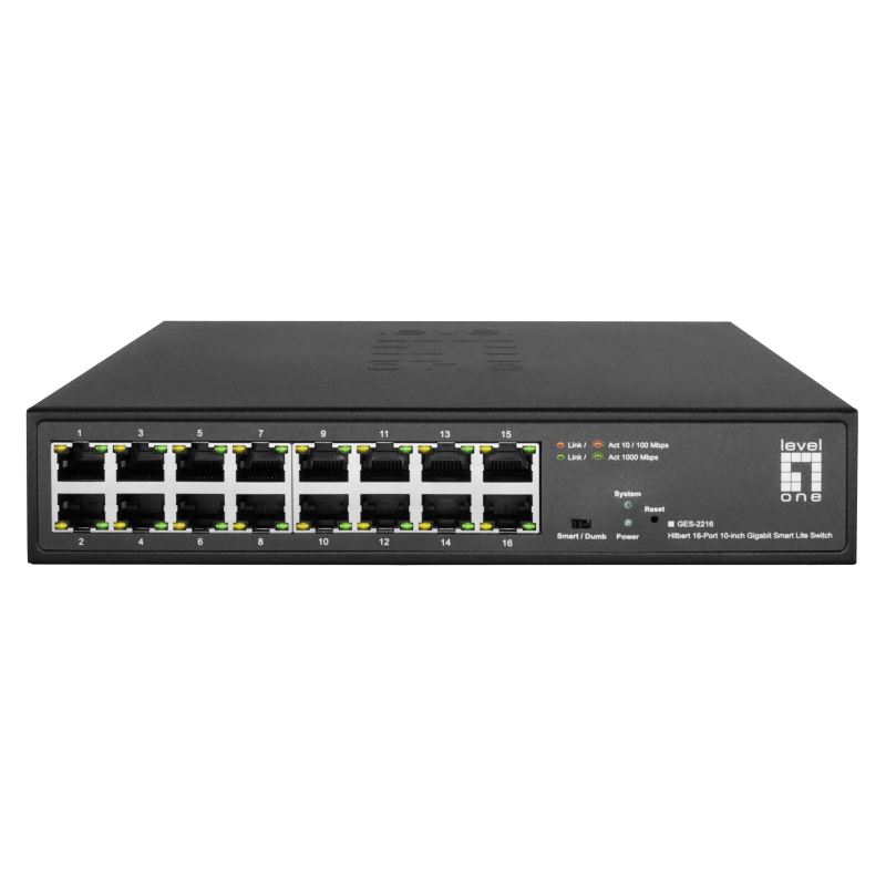 LevelOne Switch 16x GE GES-2216 Hilbert 10"