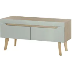 TV-LOWBOARD Pistazie grün, Eiche, skandinavisch 107 cm, TV Unterteil mit Vollauszug