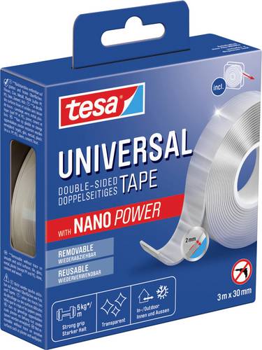 Tesa Nano Tape 55810-00000-00 Doppelseitiges Klebeband Transparent (L x B) 3m x 30mm 1St.