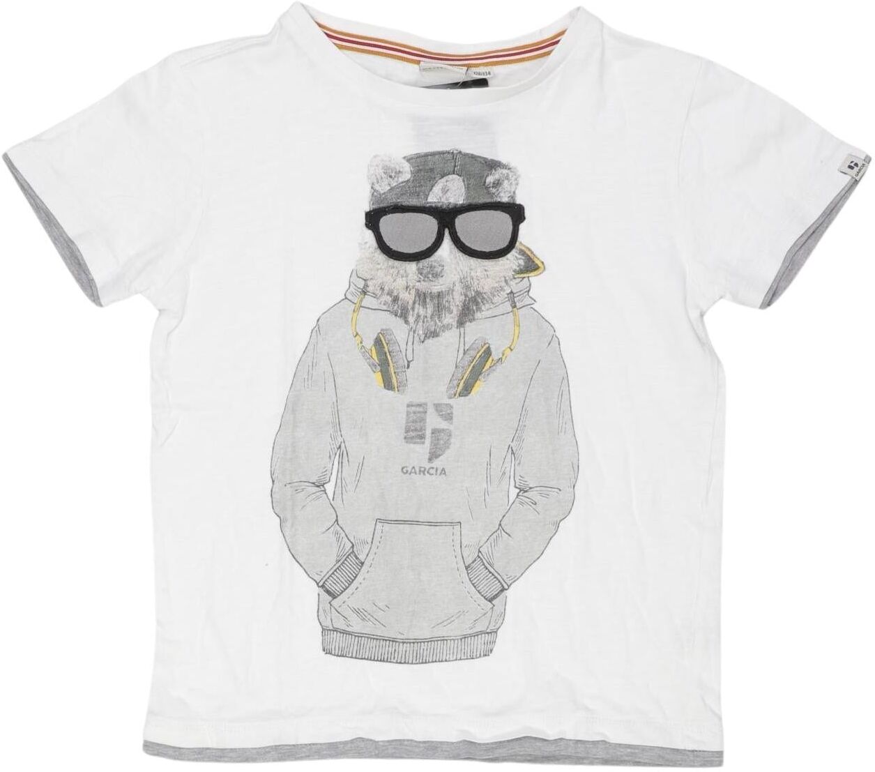 Garcia Jungen T-Shirt, Weiß, Gr. EU 128, Baumwolle - Second Hand
