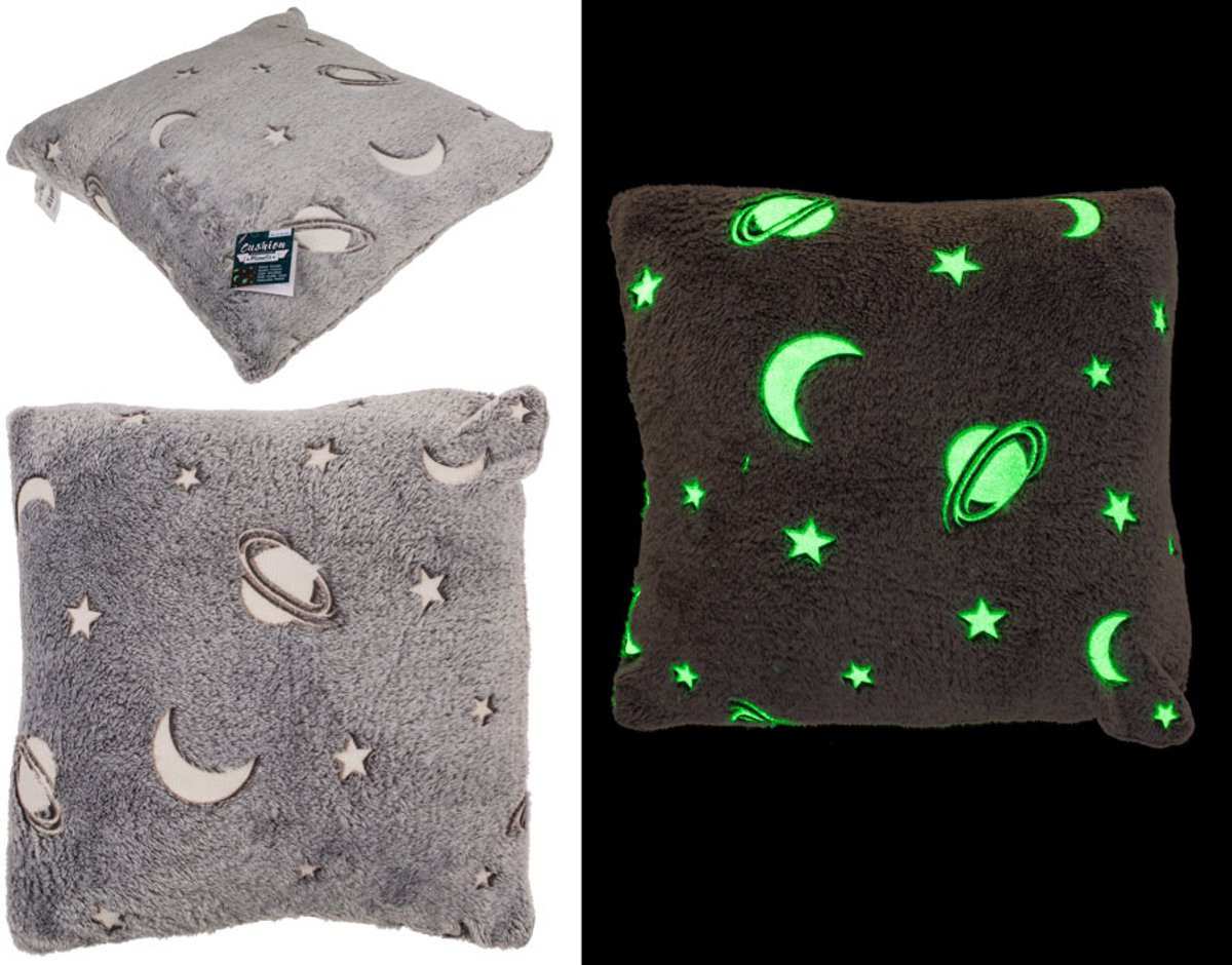 OOTB Glow in the Dark Pluche Planeten Kussen - Lichtgevend Ruimte Kussen voor Kinderen