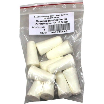 Careliv Produkte OHG REAGENZGLAS STOPFEN 14-16,5 mm Durchmesser 10 St 00895215
