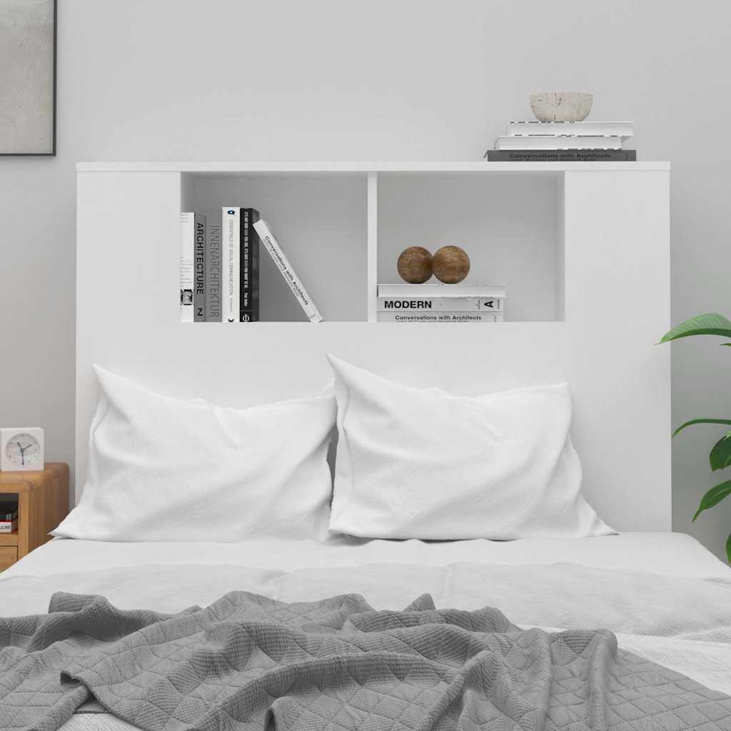 vidaXL Armoire à tête de lit Blanc 100x18,5x102,5 cm