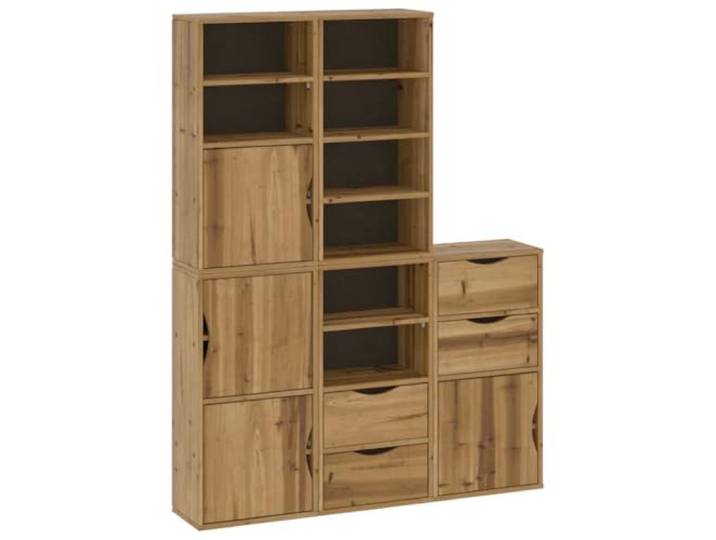 KPOTUERTU Beistellschränke 5 STK. ODDA 40x24x79 cm Massivholz Kiefer Kiefernholz, robuste Oberplatte, modulares Stapeln, L-förmige Anordnung, horizontale Reihen, ODDA-Serie