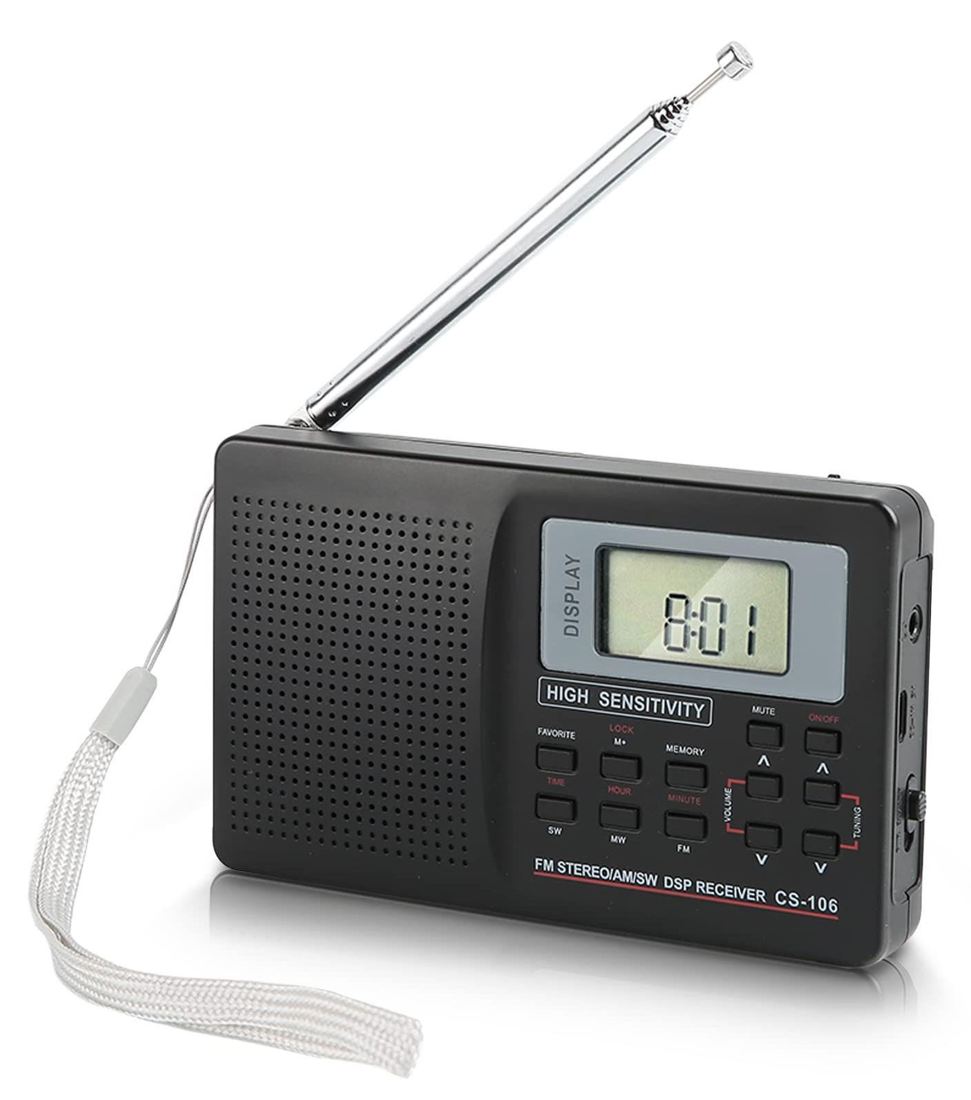 Lustrens Draagbare Digitale Radio met Wekker en Achtergrondverlichting