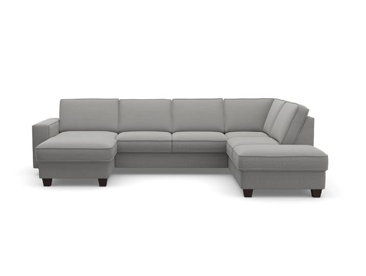 Wohnlandschaft, 309x213 cm, Luxus-Microfaser, Silber, Ottomane Rechts, Klassisch, Home-affaire