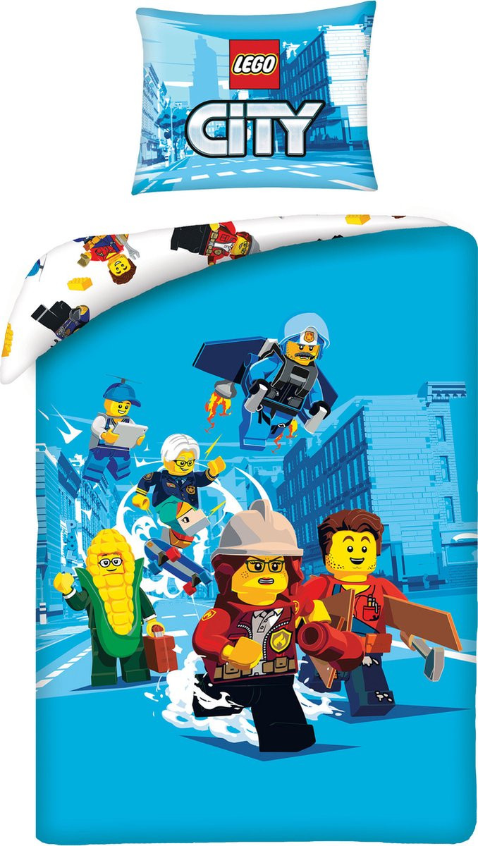 Lego City dekbedovertrek In The City, 140 x 200 cm, Katoen