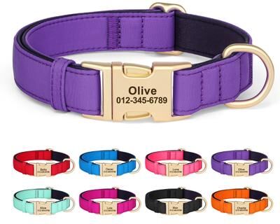 Uplift Treasures Personalized Waterproof Nylon Dog Collar With Free Engraving pink s