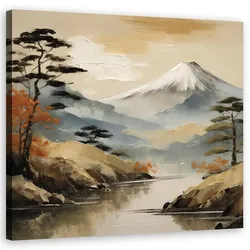 WANDBILD landschaft fluss natur berge