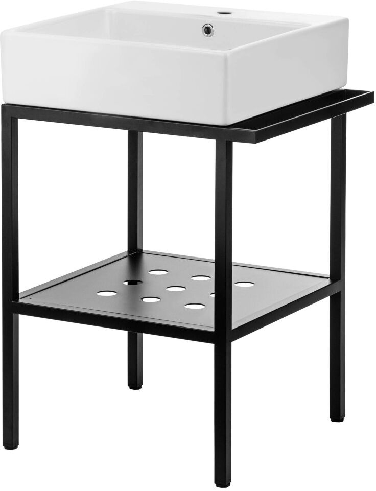 Neuesbad Serie 400 Waschbecken Weiß + Bad-Konsole 565x400 mm NB1DECDTS6U4S1