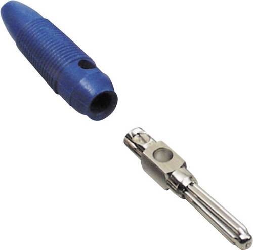 TRU Components Büschelstecker Stecker, gerade Stift-Ø: 4mm Blau