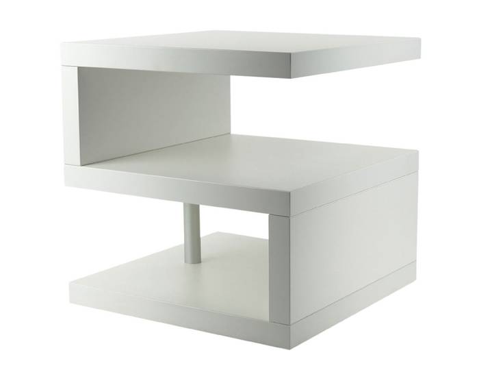 Levandeo® Couchtisch, Couchtisch Sigi Weiß Deutsche Herstellung 44x44x44cm fest