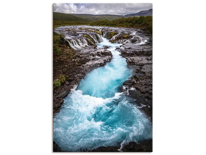 Wandbild ARTLAND Wasserfall Bruarfoss auf Island , blau (farbe bild(er): blau), B:60cm H:90cm, Bilder, Wandbild, als Alubild, Leinwandbild, Poster, Wandaufkleber in verschied. Grössen