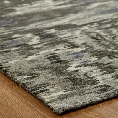 Natori KALATY Modern Grey Hand-Knotted Wool Area Rug