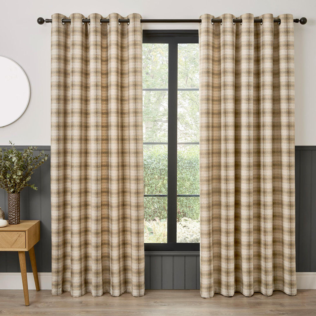 Metro Semi Sheer Curtain Pair Natural 168cm Width x 137cm Drop