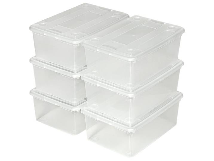 tectake Schuhbox 12er Set, 33 x 23 x 12 cm, transparent, Transparent, Kunststoff, 23x12x33 cm, Ordnen & Aufbewahren, Dekoboxen & Aufbewahrungsboxen