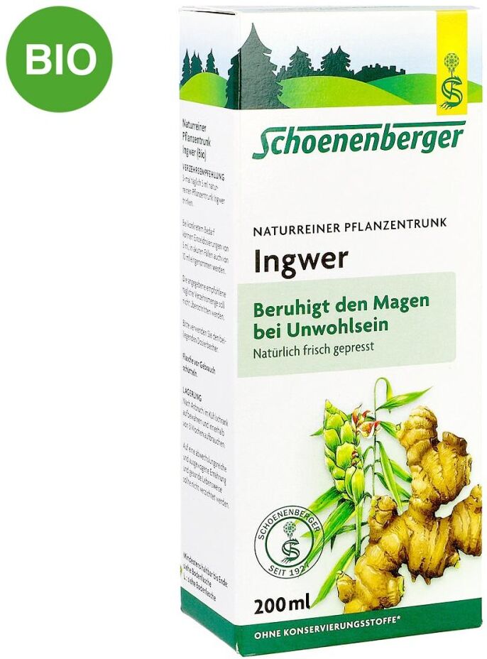 Schoenenberger Naturreiner Pflanzentrunk Ingwer