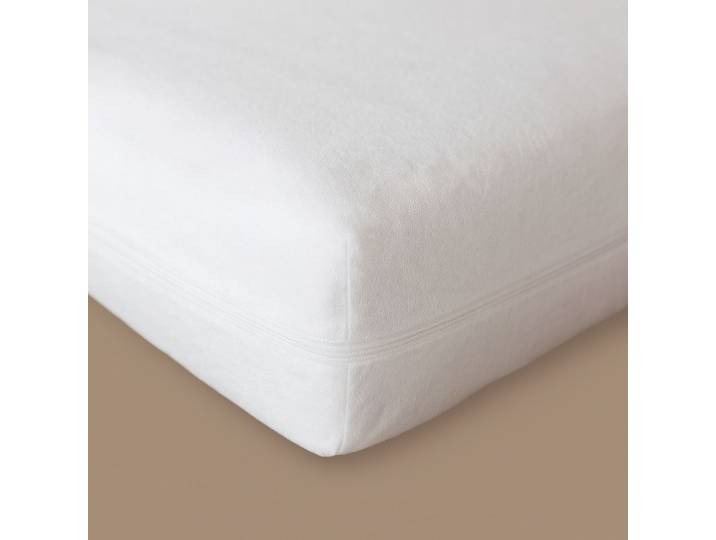 Housse de protection intégrale pour matelas coton blanc 140x190 cm