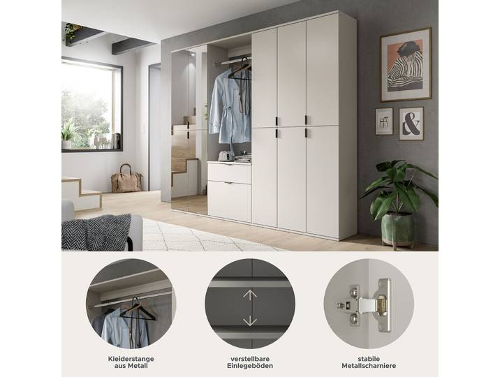 home24 Halmeubelset 5-delig combi C 213cm beige/kasjmier
