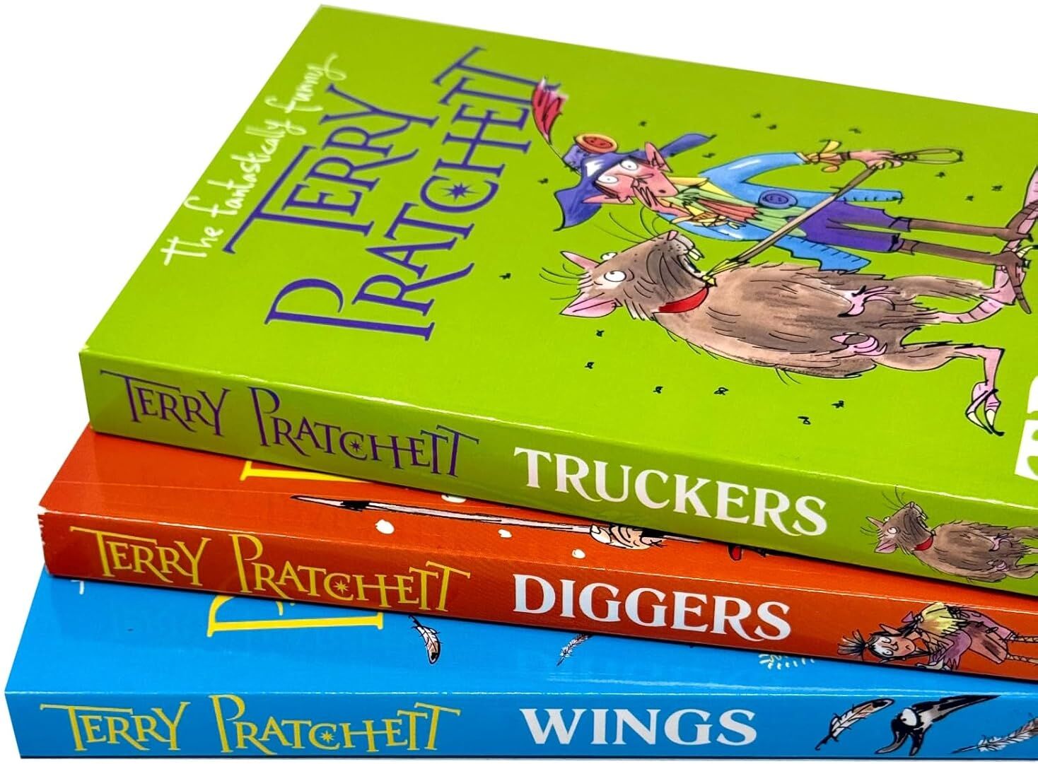 Corgi Childrens The Bromeliad Trilogy by Terry Pratchett - Truckers, Diggers, Wings - 3 Book Paperback Set - Ages 9-12 Children's Fantasy Adventure