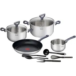 Tefal Daily Cook Pfannen- und Topf-Set 11-teilig, Pfannenset + Topfset, Silber