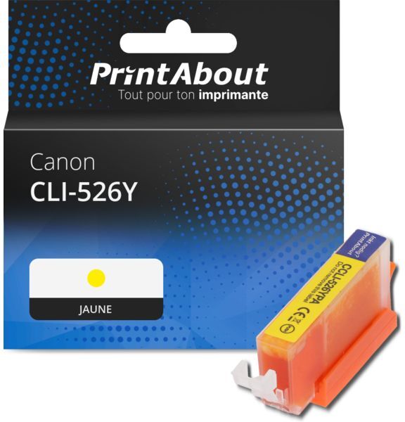 PrintAbout Cartouche compatible Canon CLI-526Y - Jaune Jaune