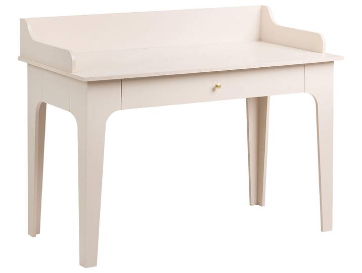 BELIANI Schreibtisch Hellbeige MDF 120 x 60 cm mit Schublade Stauraum Glamouröser Stil Kaschmir für Homeoffice Bürotisch