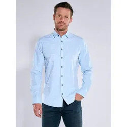 engbers Herren Hemd "My Favorite" Blau regular gemustert Kent-Kragen - 3XL