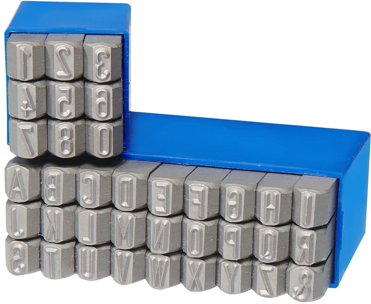 Slagcijfers en Letters Set 0-9 A-Z 4mm - Hoogwaardige Stempels voor Diverse Materialen